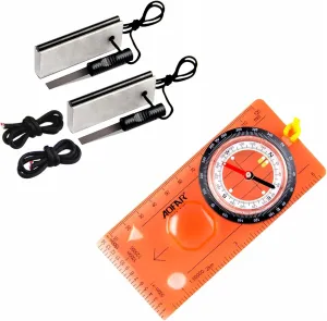 AOFAR Magnesium Fire Starter AF-374 (2-Pack) and Compass AF-5C for Camping, Hiking, Hunting, Backpacking