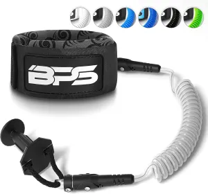 BPS New Zealand Storm PRO Bodyboard Leash  Wrist Boogie Board Leashes Premium Coiled Leash with Plug