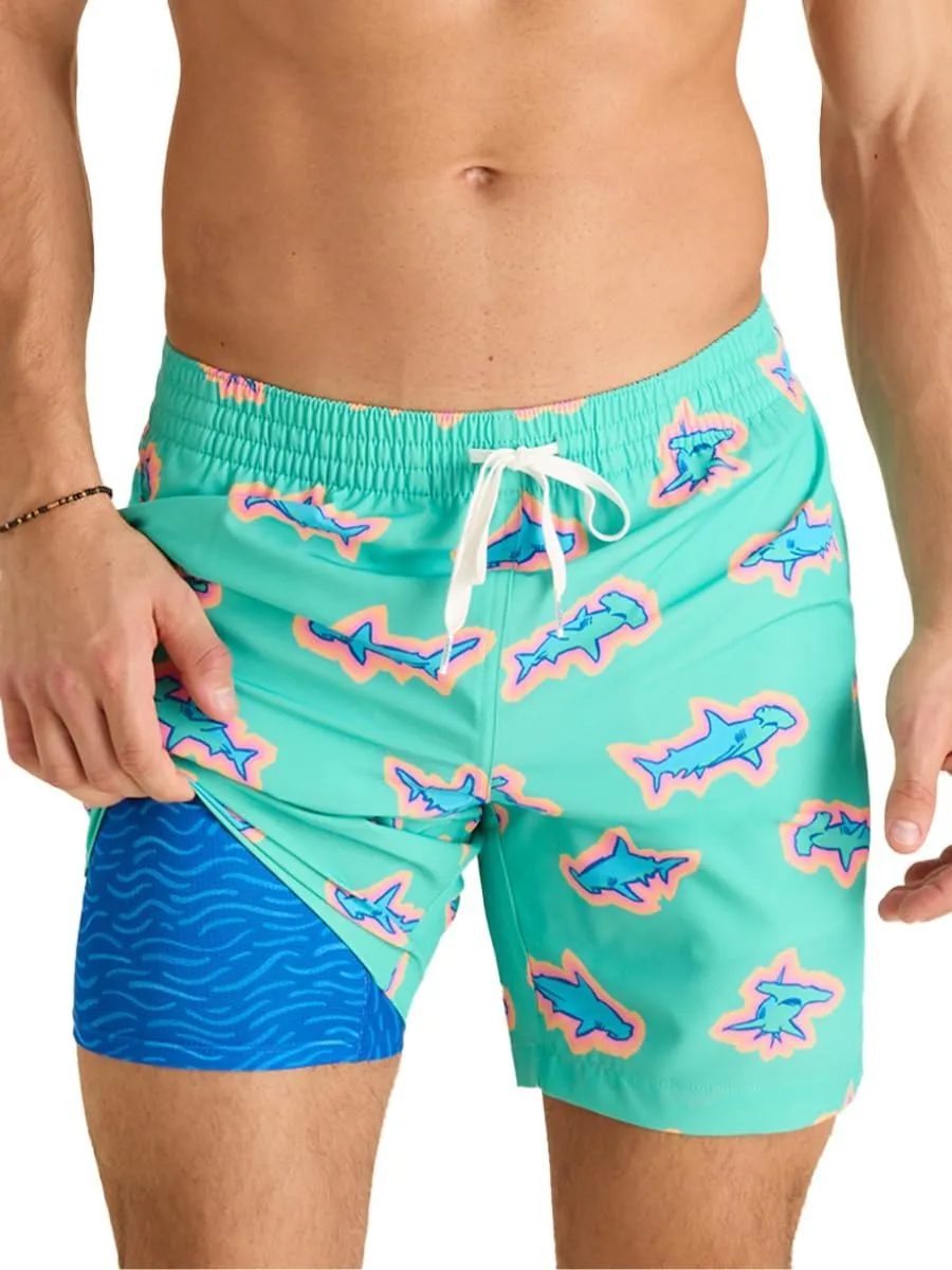 Chubbies Lined Mens Swim Trunks 7 Inch  Swim Shorts and Mens Shorts with Elastic Waist, Stretch, Boxer Brief Liner, UPF 50 