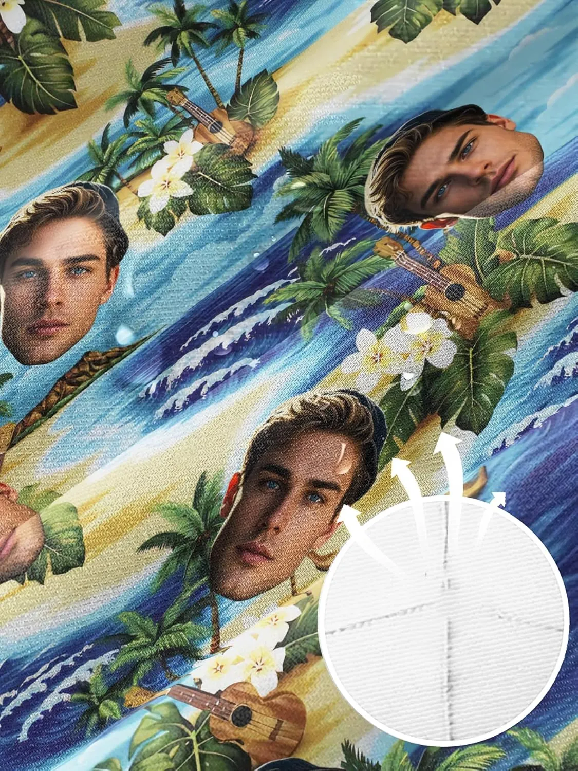 Custom Mens Swim Trunks 7" Personalized Board Shorts with Face Quick Dry Swimsuit Bathing Suit Compression Liner