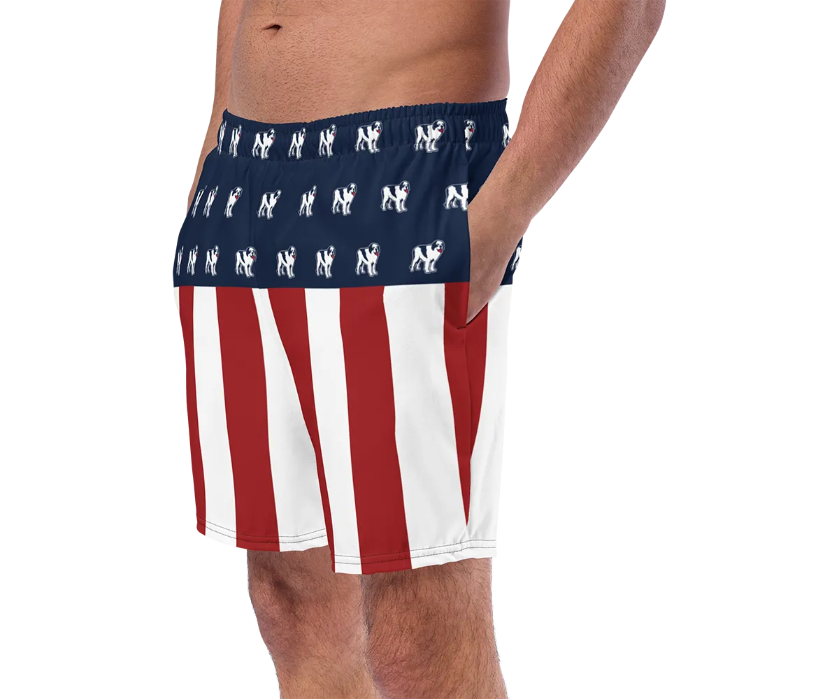Dogs & Stripes Swim Trunks