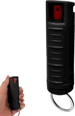 FURY Hardshell Pepper Spray - 12Ft Range, Max Strength, UV Dye Identifier, Anti-Leak & Anti-Misfire, Slidetop Trigger, Belt Clip & Key Ring, Multiple Color Options, Self-Defense Spray