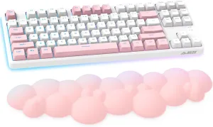 Gaming Keyboard Wrist Rest Pad,Memory Foam Keyboard Palm Rest, Ergonomic Hand Rest,Wrist Rest for Computer Keyboard,Laptop,Mac,Lightweight for Easy Typing Pain Relief (Light Pink)