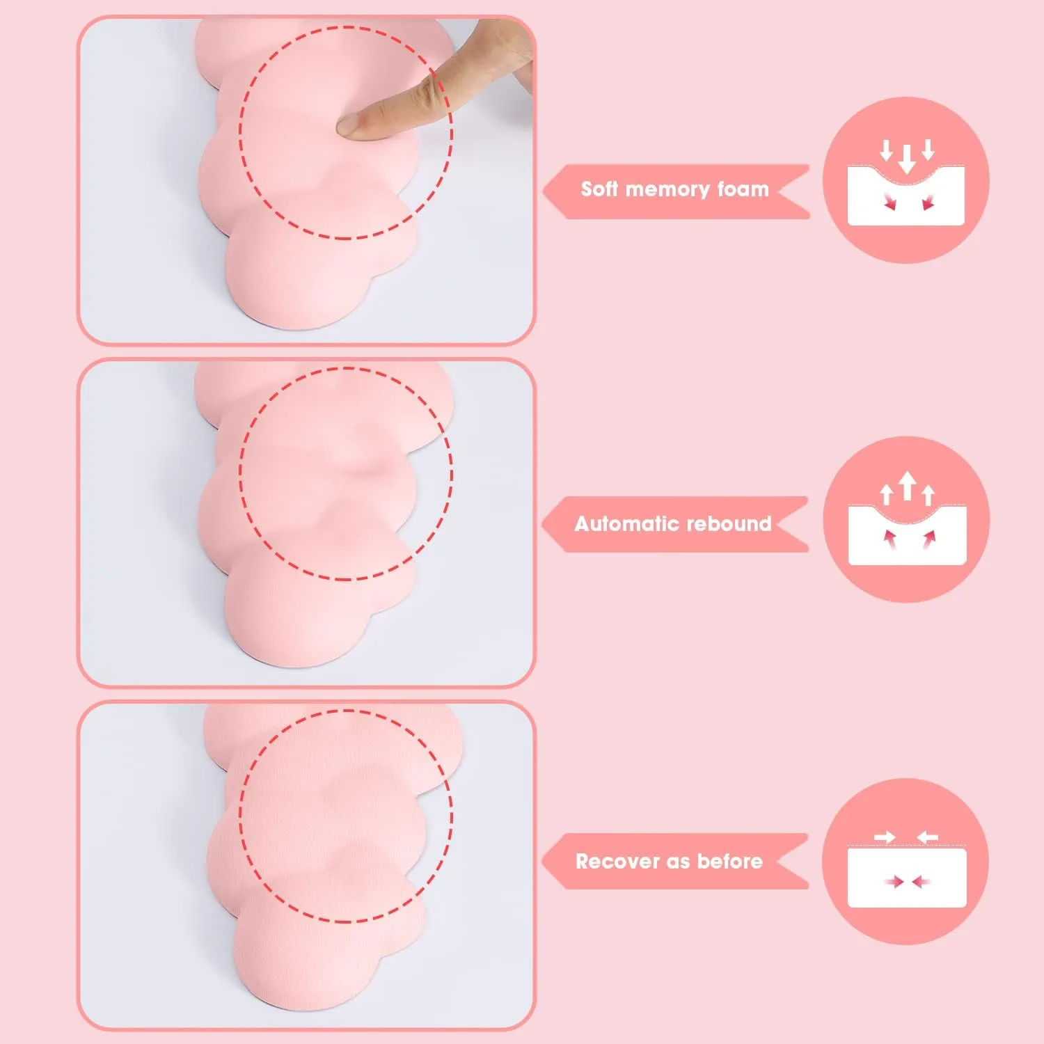 Gaming Keyboard Wrist Rest Pad,Memory Foam Keyboard Palm Rest, Ergonomic Hand Rest,Wrist Rest for Computer Keyboard,Laptop,Mac,Lightweight for Easy Typing Pain Relief (Light Pink)