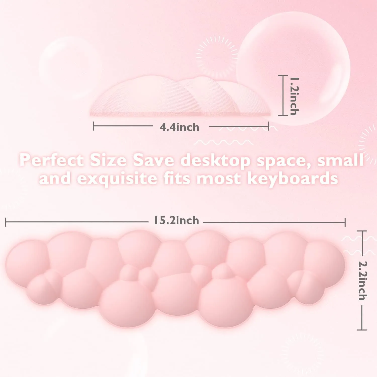 Gaming Keyboard Wrist Rest Pad,Memory Foam Keyboard Palm Rest, Ergonomic Hand Rest,Wrist Rest for Computer Keyboard,Laptop,Mac,Lightweight for Easy Typing Pain Relief (Light Pink)