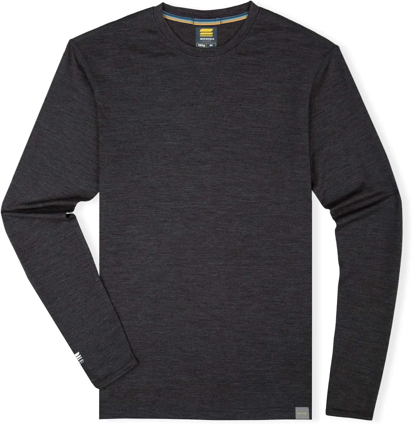 MERIWOOL Mens 100% Merino Wool Base Layer Lightweight Long Sleeve Thermal Shirt