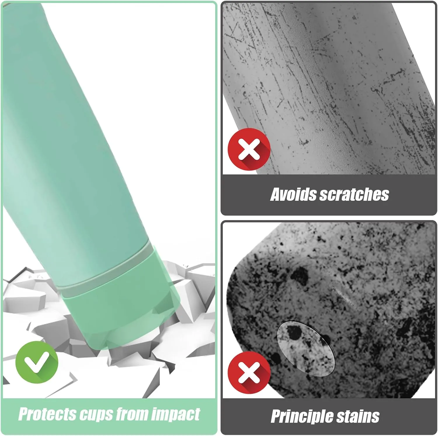 Mity rain 2PCS Protective Silicone Boots for Owala 30oz & 40oz FreeSip Sway Bottles & Tumblers - Accessories for owala, Enhances Stability & Prevents Scratches (Sage Green)