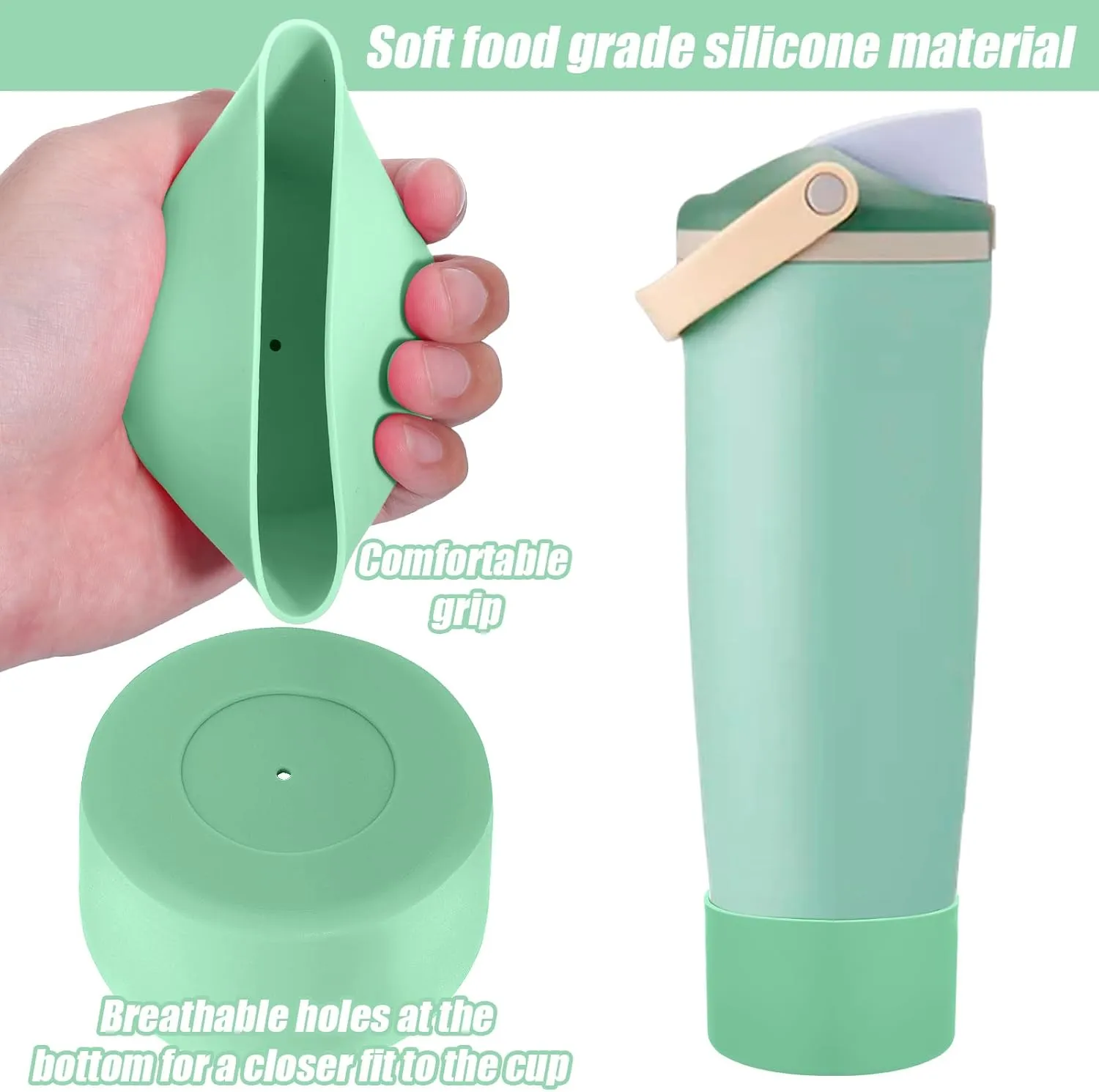 Mity rain 2PCS Protective Silicone Boots for Owala 30oz & 40oz FreeSip Sway Bottles & Tumblers - Accessories for owala, Enhances Stability & Prevents Scratches (Sage Green)