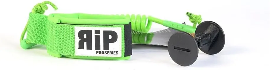 RIP Premium Bodyboard Coiled Wrist Leash (No Swivel)  Thick Long PU Coil Cord/Leg Rope, Velcro Stap Cuff  Surfboards, Boogie, Body Boards, Stand-Up Paddle-Boards, SUP Replacement