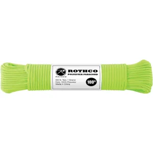 Safety Green - Polyester 550 LB Tested 100 Feet Paracord Rope