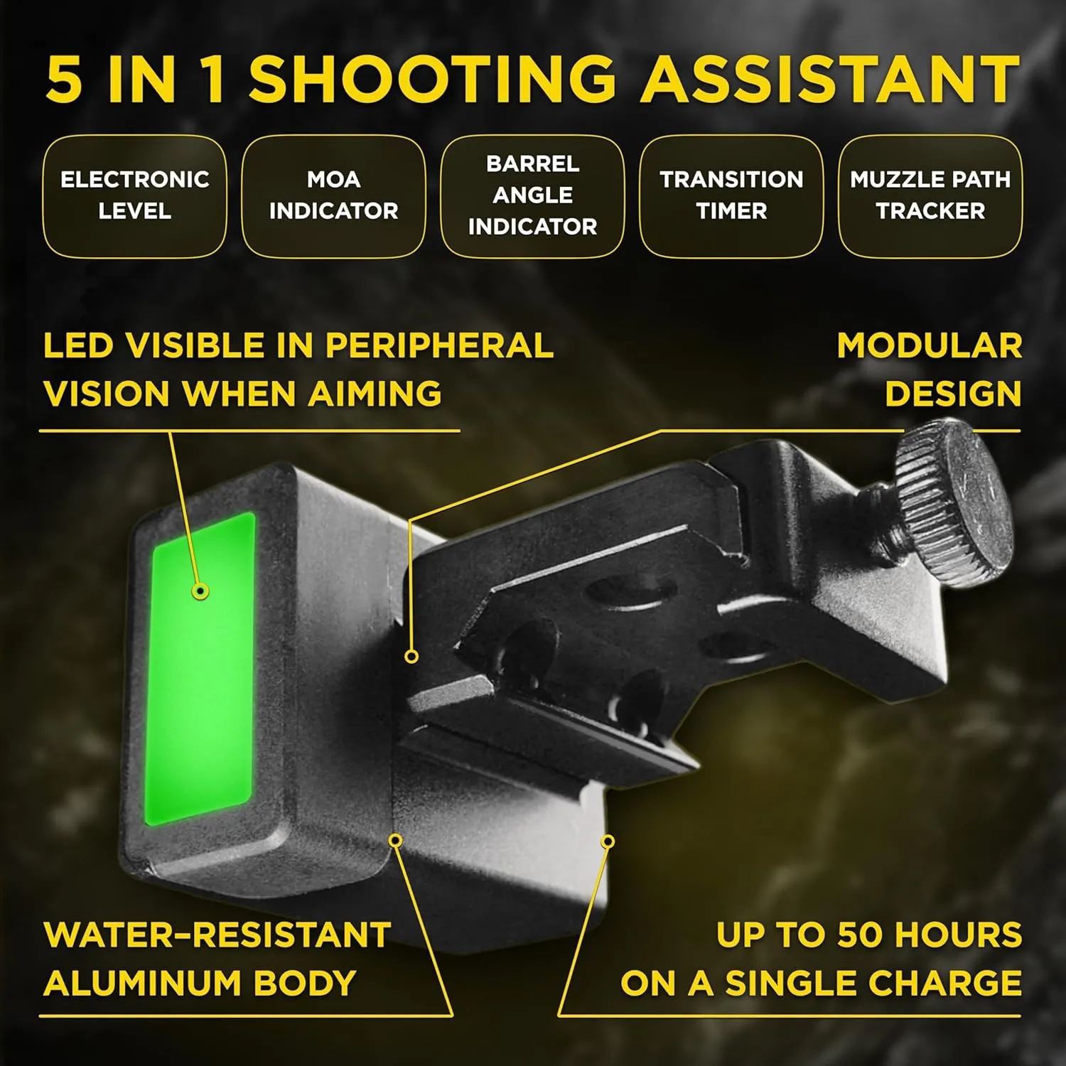 SG Pulse | Precision Shooting Assistant. Electronic Anti Cant Rifle Level, Elevation Angle Indicator, MOA Indicator, Captures Shots & Free Mobile app