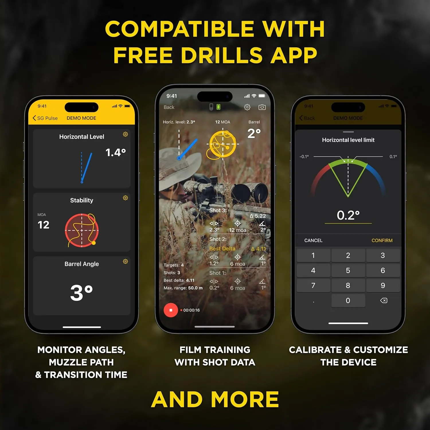 SG Pulse | Precision Shooting Assistant. Electronic Anti Cant Rifle Level, Elevation Angle Indicator, MOA Indicator, Captures Shots & Free Mobile app