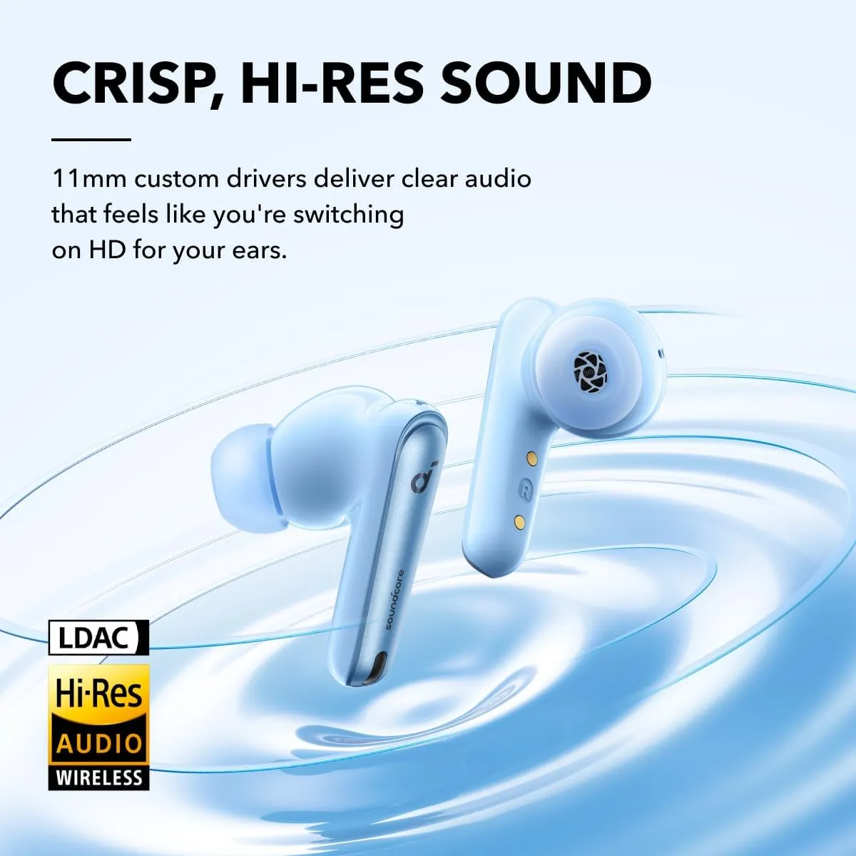 soundcore by Anker Liberty 4 NC Wireless Noise Cancelling Earbuds, 98.5% Noise Reduction, Adaptive Noise Cancelling to Ears and Environment, Hi-Res Sound, 50H Battery, Wireless Charging, Bluetooth 5.3