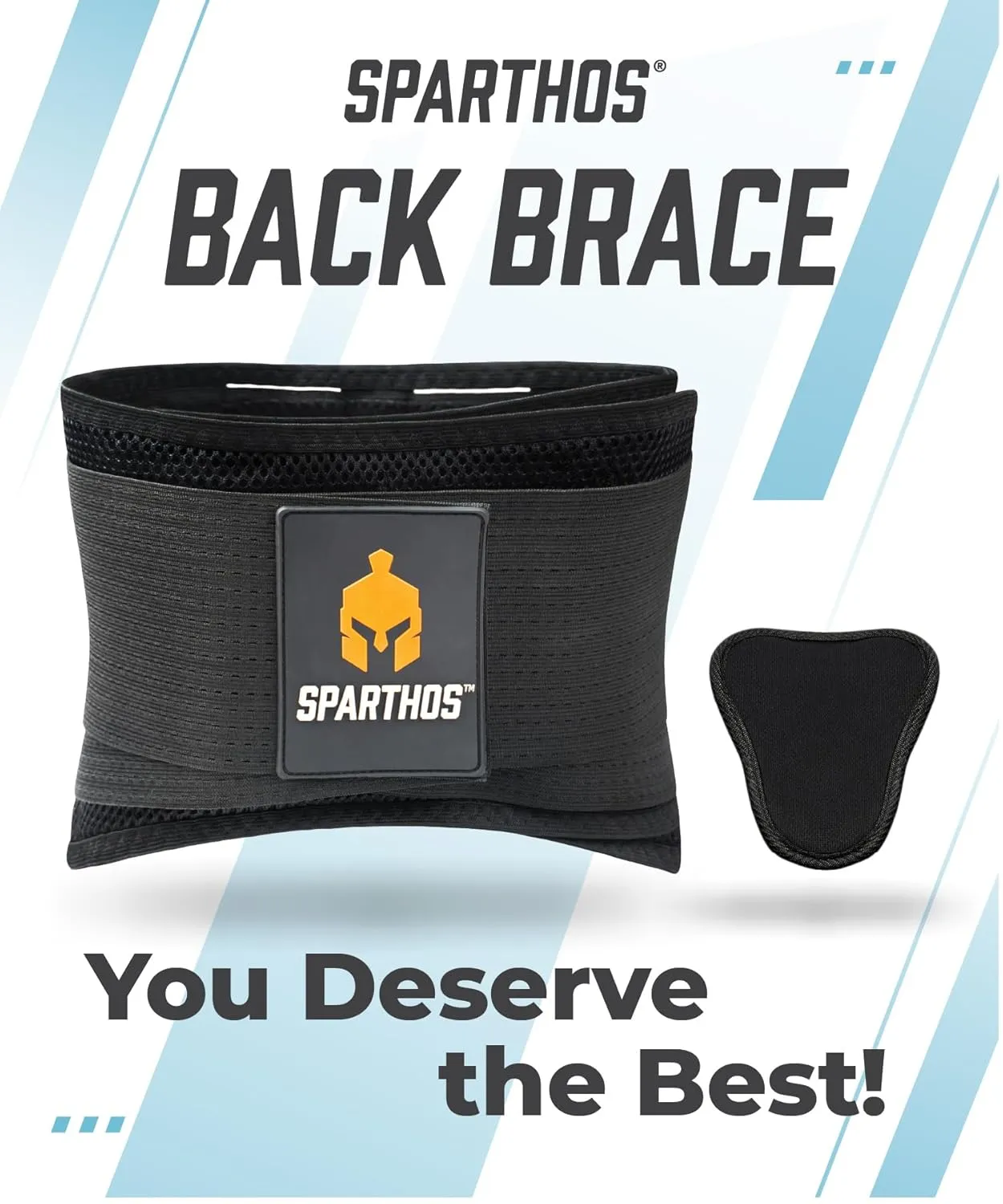 Sparthos Back Brace for Lower Back Pain - Immediate Relief from Sciatica, Herniated Disc, Scoliosis - Breathable Design With Lumbar Support Pad - For Home & Lifting At Work - For Men & Women - Large