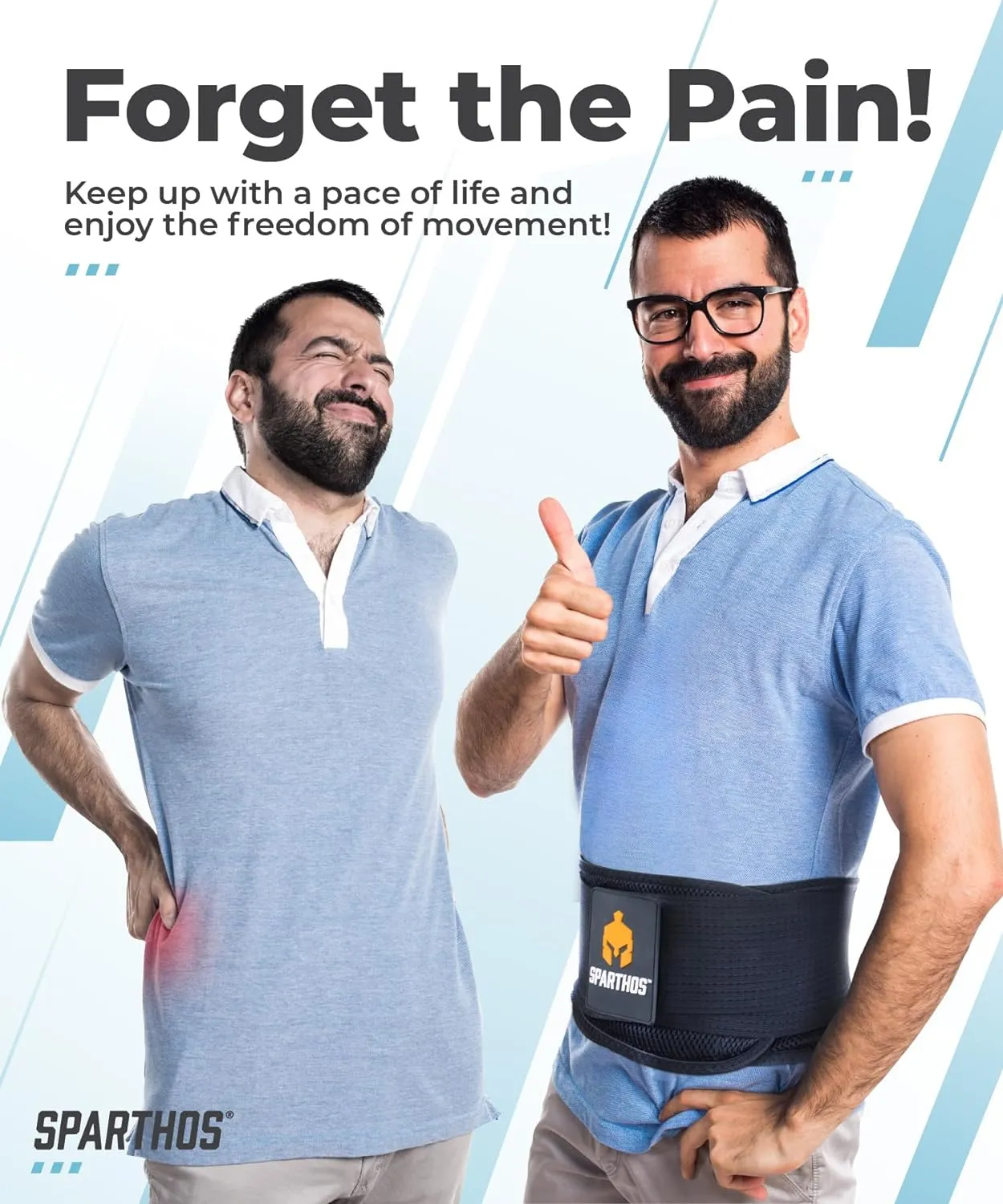 Sparthos Back Brace for Lower Back Pain - Immediate Relief from Sciatica, Herniated Disc, Scoliosis - Breathable Design With Lumbar Support Pad - For Home & Lifting At Work - For Men & Women - Large