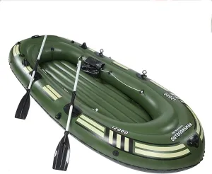 TEmkin Rubber Boat Thick Wear-Resistant 3 People Inflatable Boat Kayak Double Fishing Boat Extra Thick Air Cushion Charge Boat Water Sports