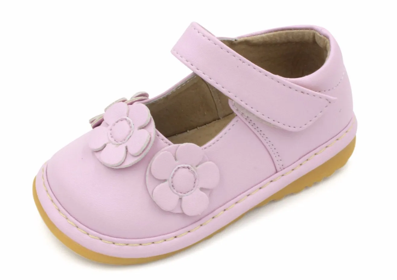 Three Flower Mary Jane Squeaky Shoes
