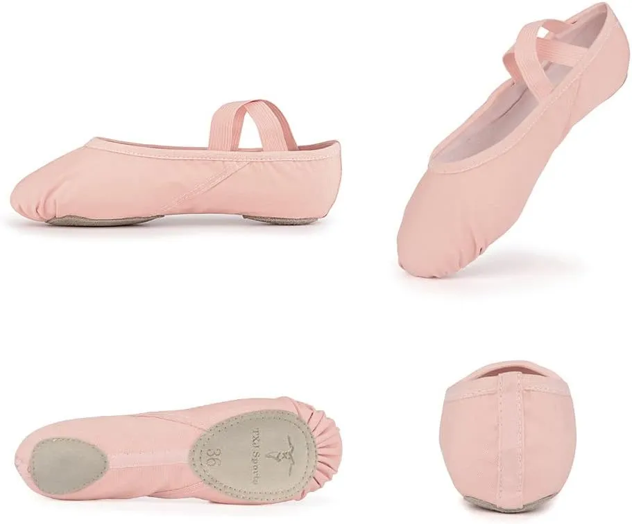 TXJ Sports Ballet Shoes for Women Girls, Women's Ballet Slipper Canvas Dance Shoes Split Sole Yoga Dance Flats