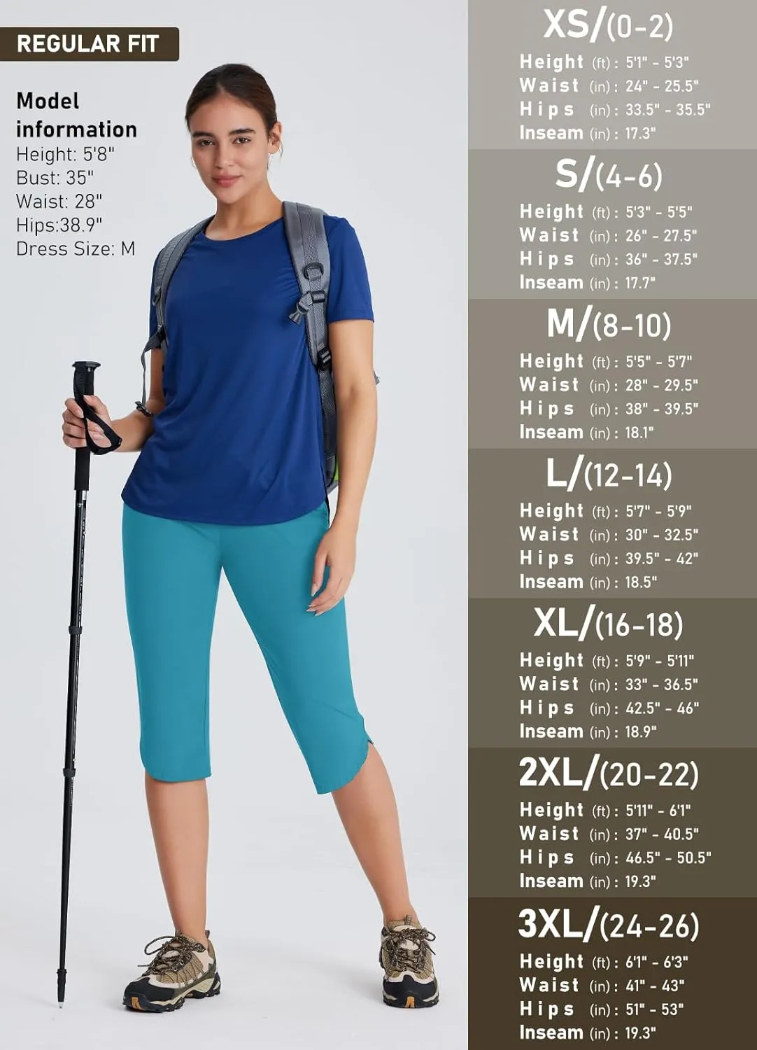 Women's 18" Casual Beach Swim Capri Pants Lightweight Modest Swimsuits Long Swim Shorts with Pockets UPF50 